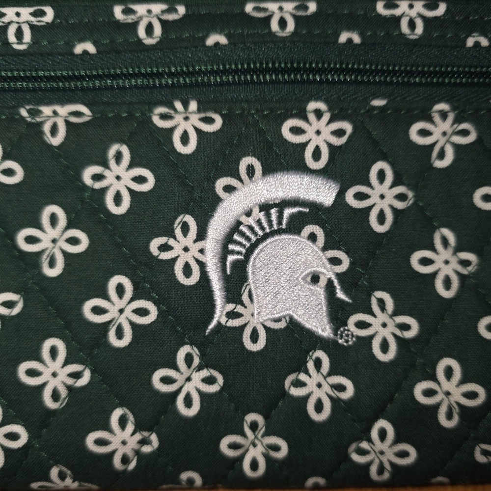 Vera Bradley Michigan State Spartans Green‎ Quilted Cotton Wristlet Wallet MSU - Picture 3 of 7